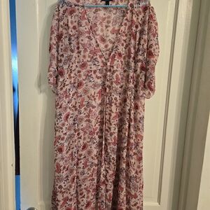 Torrid Pink and Red Floral Top